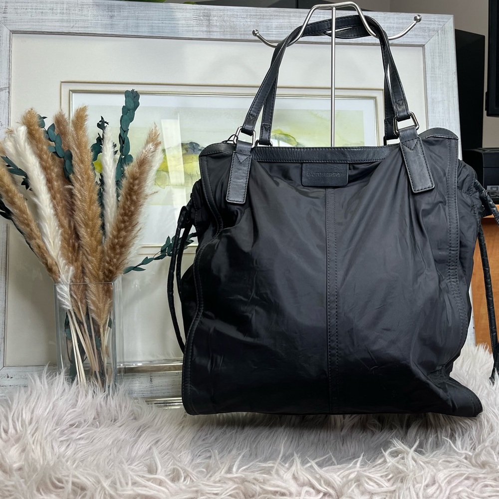 Sleek Black Burberry Tote Bag